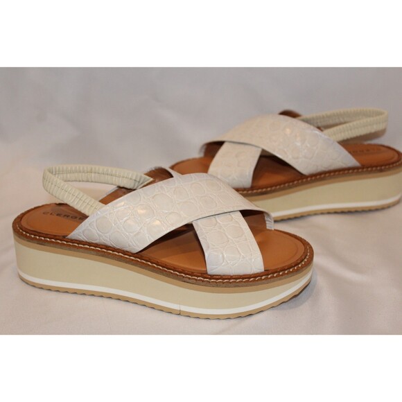 Clergerie Women's Freedoc Maxi Platform Croc Sandals Straw Bone Sz 7 $805 - Picture 1 of 5